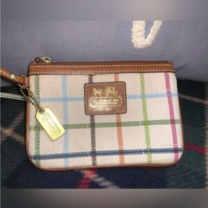 Coach Chelsea Signature heritage wristlet EUC